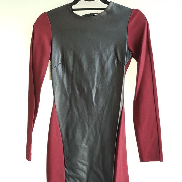 Wilfred Royan patent leather bodycon dress MAROON - Picture 5 of 5